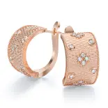 Kolczyki różowe złoto z diamentami duże SBK_005